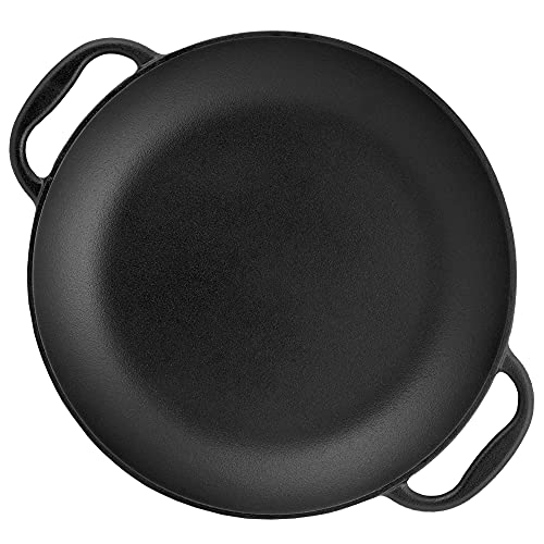 BBQ-Toro traditionelle Paella Pfanne für 6 Personen | Ø 36 cm | Gusseisen Grillpfanne mit Griffen | pre-seasoned - bereits eingebrannt | Paellapfanne für Grill, Gasherd, Elektroherd
