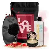 Massageset Für Pärchen Paare Sex Wundertüte Erotik Paarzeit Knisterkiste Geschenk für Sie und Ihn Verwöhnpaket für Erwachsene Paare Tantra Massage Öl Massagekerze für Männer und Frauen