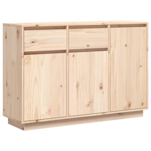 vidaXL Sideboard, Kommode mit viel Stauraum, Highboard Schrank für Wohnzimmer Flur, Anrichte Beistellschrank Lagerschrank, Massivholz Kiefer