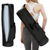 sportsnew Yogatasche Damen mit Nassfach und Flaschentasche Durchgehender Reißverschluss Yogamatte Tasche Verstellbarer Schultergurt Gym Yoga Tasche (Schwarz)