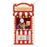 WADORN Karnevals Zirkus Hintergrund Party Dekor, Halloween Karneval Fototür Banner Ticketschalter Hintergrund Großes Foto Zum Aufhängen An Der Tür Für Halloween Dekor Karnevalsspiel Zubehör,180x90cm