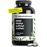 MSM Kapseln - 365 vegane Kapseln - Laborgeprüfte 1600mg Methylsulfonylmethan (MSM) Pulver pro Tagesdosis - Ohne Magnesiumstearat, hochdosiert und in Deutschland produziert