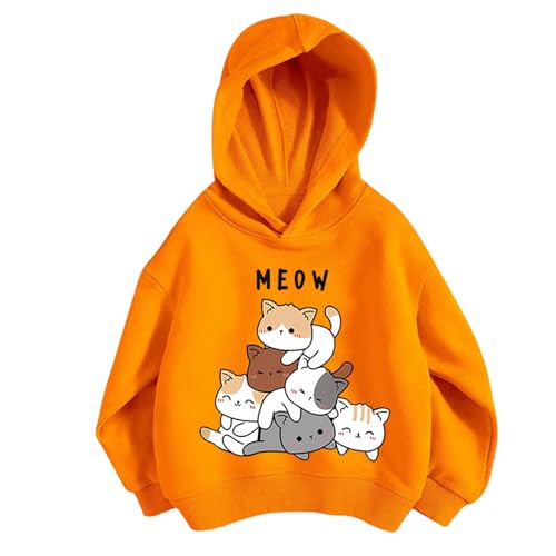 2025 Kinder Mädchen Sport Shirt Junge Mädchen Casual Print Persönlichkeit Hoodie Pullover Mit Kapuze Sweatshirt Ohne Tasche Tops T Shirts Jungs (Khaki, 7-8 Years)