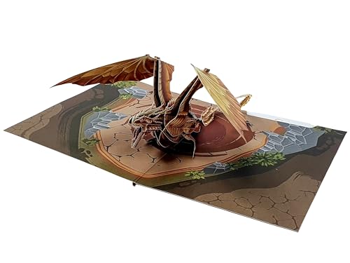 3D-Pop-Up-Karte, Motiv: Bergdrache, Geburtstagskarte, handgefertigte Grußkarte, Geschenk für Jungen, Mädchen, Freunde und Familie