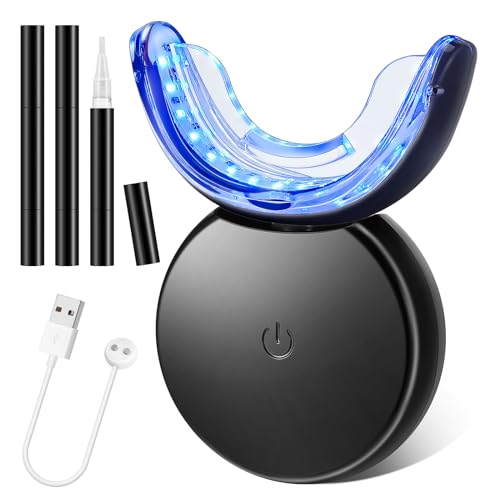 Teeth Whitening Kit, Professionell Zähne Bleaching Set für Zahnaufhellung & Zähne Aufhellen, LED Hause Zahnaufhellungsset für Weiße Zähne mit 3Pcs Zahnbleaching Gel, Zahnflecken Schnell Entfernen