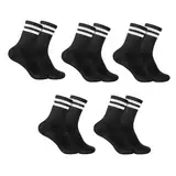 YUGUOLAN 5 Paare Socken Kinder, Socken Kinder 35-38 Jungen, Tennissocken Kinder, Kinder Sportsocken, Jungen Mädchen Sportsocken, Für Mädchen Und Jungen (Schwarz)