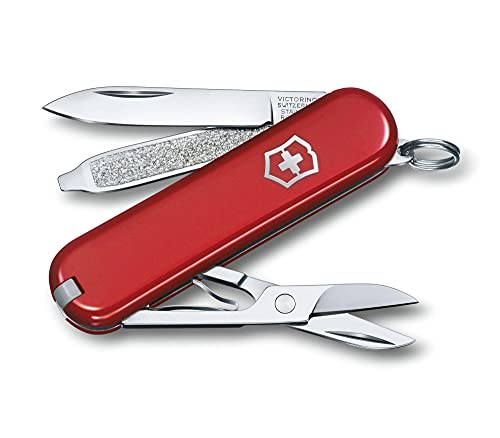 Victorinox Schweizer Taschenmesser, Klein, Classic SD, Multitool, Swiss Army Knife mit 7 Funktionen, Klinge, Nagelfeile, Schraubendreher