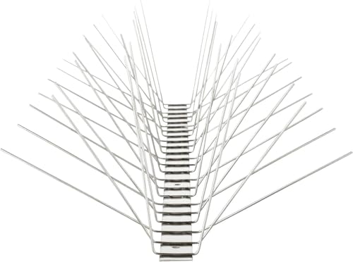 Mosali Edelstahl Taubenspikes – 6-Reihiger, Hochwirksamer Vogelschutz für Balkon, Dach und Fensterbank – Wetterfest & Rostfrei – Größen 1m, 3m, 5m, 10m, 25m (1 Meter (2x50cm))