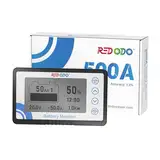 Redodo 500A Batteriemonitor mit Shunt, Batteriemessgerät Spannungsbereich 8V~120V, 20ft abgeschirmtes Kabel, Kompatibel mit Gel-, Blei-Säure-, LiFePO4-Batterien