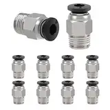 YOTINO PC4-M10 Stecker gerade Pneumatische Luft PTFE Tube Push Schnellverschraubung für E3D-V6 Gewinde M10 (10 Stück)