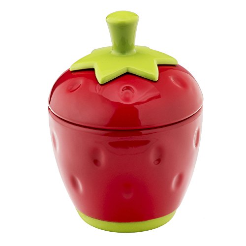 Joie MS-51461 Erdbeere Honig-/Marmeladengläser mit Löffel, Kunststoff, Rot