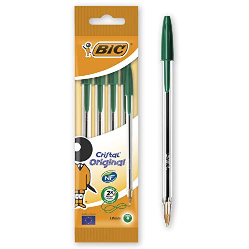 BIC 8308581 Kugelschreiber Cristal Medium 4-er Packung, grün