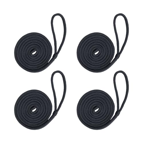 Mesle Fenderleine mit Auge 4er Set, Seil für Fender Boot, Festmacherleine, Seil am Bootsfender befestigen an Boot, Schiff, Yacht
