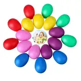 Norhogo 24 Stück 6 Farbe Eier Maracas Eier Shaker Set rasseleier Rhythmus aus Kunststoff, Ei Schütteleier für Kinder und Kleinkinder Spielgeräte, für Baby Osterpartygeschenke