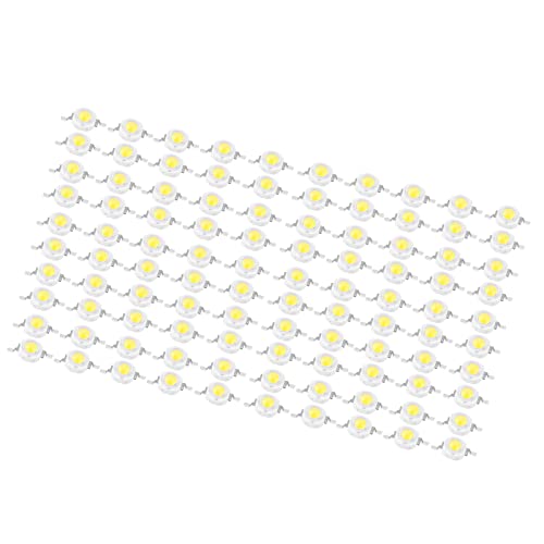 Hztyyier 3 W Hochleistungs-LED-Perlen, SMD-Leuchtdiodenchips, 100 Stück, 100–110 Lm Helligkeit, 50.000 Stunden Lebensdauer (Echtweiß 6000-6500K)