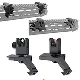 FIRECLUB Für AR15 Vorder- und Hinterseite hochklappen 45 Grad Rapid Transition BUIS Backup Iron Sight mit rotgrüner Faser