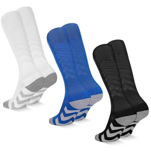 Utensilsto 3 Paar Kinder Fußballsocken Fußball Stutzen 33-37 Fussball Socken Kinder Sportsocken Trainingssocken für Jungen Mädchen von 5-12 Jahren