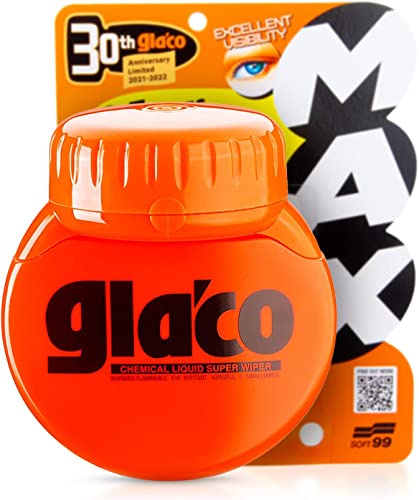 Soft99 Glaco Roll On Max (300ml) Auto Scheibenversiegelung - Glasversiegelung für extrem glatte & wasserabweisende Autoscheiben, Fenster & Dusche