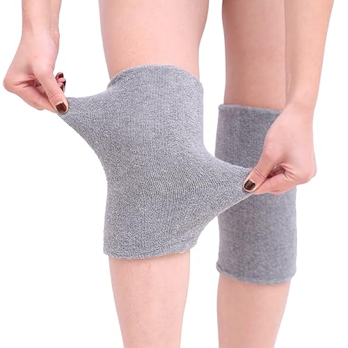 Cysocool 1 Paare Dicke Baumwolle Kniewärmer Winter Warme Knieschoner Therapie Arthritis Kaltes Knie Schmerzlinderung Kniebandage Thermische Knieschützer Ärmel Knieprotektor für Fahrrad Motorrad