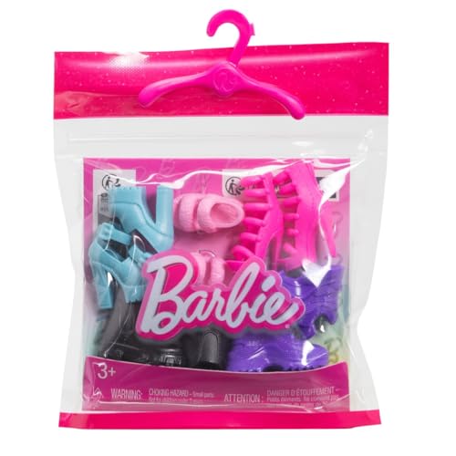 Barbie Fashion Pack – HWV71 – Pack mit 5 Schuhen, Absätzen, Sneakers für Puppen Barbie