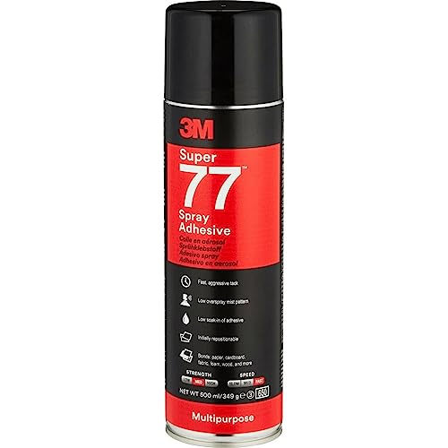 3M Scotch-Weld Sprühklebstoff 77 – Aerosol-Klebstoff mit kurzer Ablüftzeit und langer Klebespanne für dauerhaften Halt – 500ml – Beige