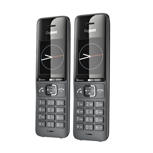 Gigaset Comfort 520HX Duo - 2 DECT-Mobilteile mit Ladeschale - Fritzbox-kompatiel, Schnurloses Telefon für Router & DECT-Basis, titan-schwarz [Kompatibel in DE, IT, FR, NL, BE, CHE, AUT] [Ohne Basis]