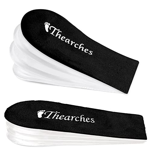 Thearches Verstellbare Fersen-Lift-Einlegesohlen, Orthopädische Gel-Einlegesohlen für Damen Herren, Beinlänge, Diskrepananz, Achillessehnenentzündung, Fersensporn, Fersenschmerzen, Fersenverletzungen