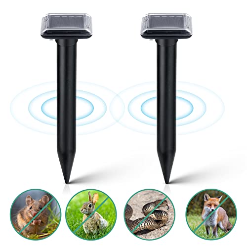 flintronic Ultraschall Solar Tiervertreiber, Wasserdichter, Tierverscheucher mit PIR-Bewegungsmelder, Frequenz 12.5-25KHz, Blitze zum Verscheuchen von Katzen, Hunde, Vögel, Füchse, Ratten, Marder
