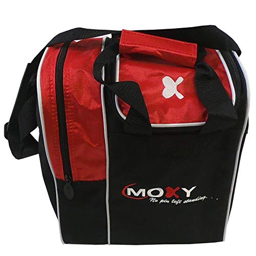 Moxy Unisex-Erwachsene Strike Bowlingtasche, Rot/Schwarz Dies ist eine einzelne Tasche Bowling Products. Für 1 Bowlingball, Schuhe und Zubehör, 1 Ball