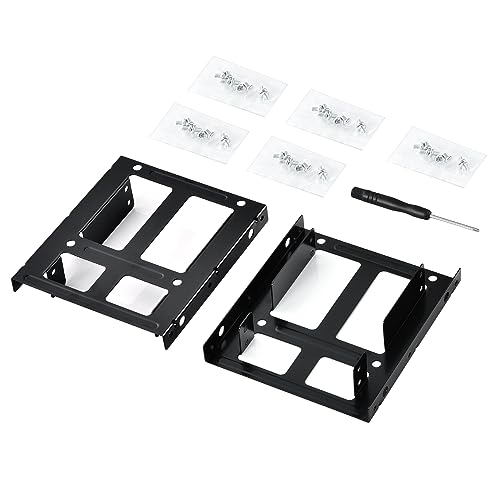 ELUTENG SSD Einbaurahmen für 2X 2,5" auf 3,5" Festplatten Adapter Wechselrahmen Halterungen Schienen 2,5 Zoll bis 3,5 Zoll HDD SSD Montagehalterung inkl. 1 Schraubendreher und 5 Packung Schrauben