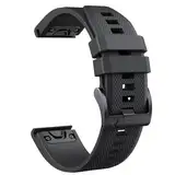 Quickfit 22mm für Garmin Fenix 5/5 Plus/6/6 Pro/8 47mm/7/7Pro/E 47mm, Quickfit Armband 22mm für Garmin Epix 2, Instinct/Instinct 2, Forerunner 935/945/955/745, Approach S60/S62, Descent G1(Schwarz)