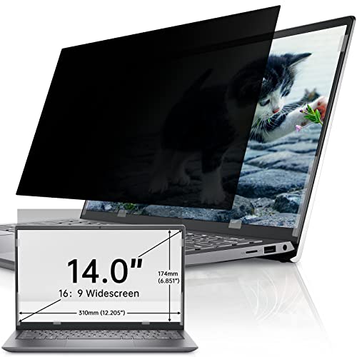 IPROKKO Laptop Sichtschutzfolie 14 Zoll, Abnehmbarer Sichtschutz Seitenverhältnis 16:9 Anti Blaulicht Blendschutz Blickschutzfolie Displayschutz Blickschutzfilter für Hp/Dell/Acer/Lenovo/ThinkPad/Asus