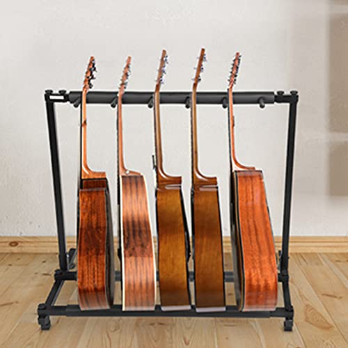 5Robuster Metallständer für Gitarren, Metallgitarrenständer, Organizer für Gitarren, faltbarer Ständer für Akustik-, Bass-, E-Gitarren-, Gitarrensammlergeschenke