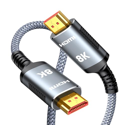 Highwings HDMI Kabel 5Meter 8K, HDMI 2.1 Kabel 48Gbps Ultra Highspeed 8K@60Hz 4K@120Hz 7680P HDR10 eARC DTS:X Dolby Atmos 3D HDCP 2.2&2.3, Kompatibel mit PS5/4/3 X-Box HDTV Blu-ray Player