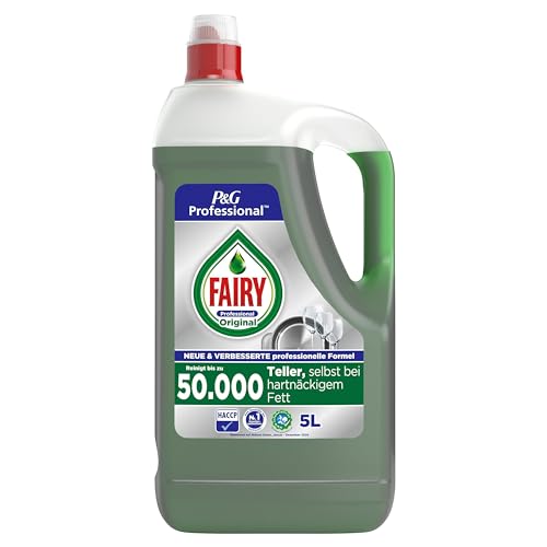 P&G PROFESSIONAL Fairy Professional Original Handgeschirrspülmittel, 10L (2er Pack x 2 x 5L), für den Einsatz in Gewerblichen Küchen, reinigt jeweils bis zu 50.000 Teller, selbst bei hartnäckigem Fett