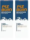 Piz Buin Mountain Sun Cream, Sonnencreme, Sonnenschutz Wintersport, Hoher Schutz vor Sonnenbrand, Kälte und Wind, LSF 50+, 50 ml (Packung mit 2)