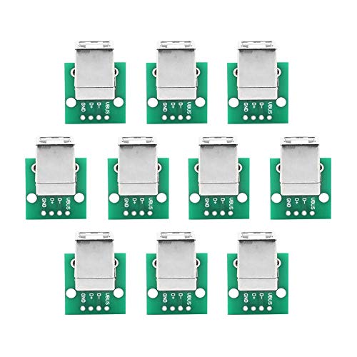 Keenso 10 Stücke USB Typ B Buchse Breakout Board 2,54mm Pitch Adapter Stecker DIP für USB Stromversorgung (USB-Typ B. Weibliche Buchse zum Dip-Adapter-Board)