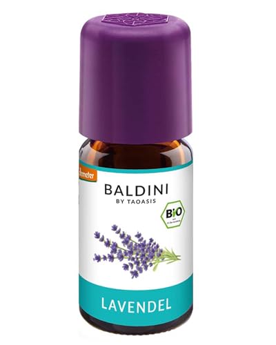 Baldini - Lavendelöl Bio, 100% Naturreines Ätherisches Bio Lavendel Öl Fein Aus Frankreich, Bio Aroma, 5 ml (1er Pack)