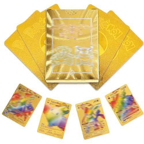 UENXRXE Packung Mit 55 Stück Cartoon Karten Gold Seltene Karten Set,Keine Duplikate Karikaturen Comics Sammelkarten Für Kindergeburtstag Party Geschenke Karten Set Verschiedene Karten(Golden)