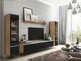 Muebles Slavic Wohnzimmermöbelset TV Möbelset 4-teilig, Moderne Wohnzimmermöbel, Wandschrank, Möbel Wohnzimmer