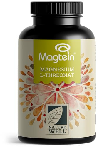 Magtein® Magnesium L-Threonat - 120 optimal hochdosiert: 2000 mg Magtein® Magnesium-L-Threonat pro Tag - ideal zur Magnesium-Versorgung des Gehirns - laborgeprüft mit Zertifikat - 30 Tage-Vorrat