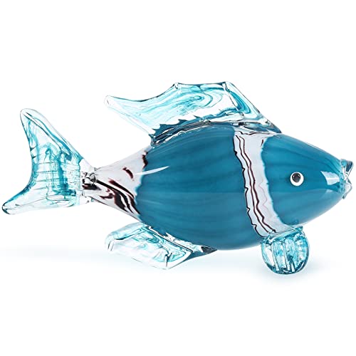 oliruim Geblasener Glasfisch - Home Decorative Skulptur - Moderne Glasobjekte - Tropische Fische Figur - Moderne Wohnkultur Dekoration - 32 cm (AE-1)