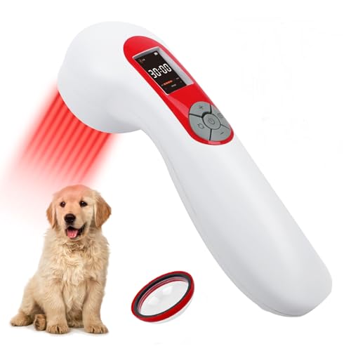 BETISBE 5 * 808nm & 10 * 650nm Handheld Kaltlaser Therapy mit abnehmbarer Kappe, Rotlicht Therapie Gerät für Muskel und Gelenkschmerzlinderung, Infrarotlicht Gerät 5-60mins Timer, Weiß