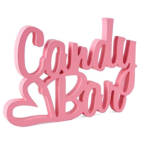 HOECMRHP Candy Bar Deko, Dekoschriftzug Candybar Tisch Ornament für Hochzeiten, Geburtstage und sonstige Events - Rosa