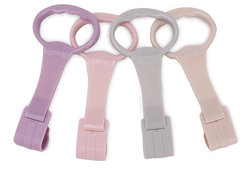 sun baby 4 Stück Ringe für Baby Kinderbetten, Baby Ringe zum befestigen, Babybett Pull Ring, Abnehmbarer Handringe Geeignet für die Meisten Reisebett Baby, Kinderreisebett (Rosa Schattierungen)