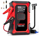 GOOLOO A3 Starthilfe Powerbank mit Kompressor, 3000A 150PSI Spitzenstrom Starter Powerbank für 12V Fahrzeuge(Bis zu 9.0L Benzin/6.5L Diesel), Tragbare Auto Starthilfe mit Digitale und LED