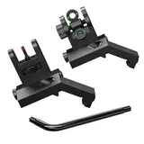 Feyachi S54 45 Grad Versatz Flip Up Visiere Klappbare vordere und hintere Eisenseiten BUIS Visiere, Backup-Visierset Airsoft-Zubehör für Picatinny-Schiene auf