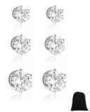 HSIXHAF Magnet Ohrringe Set für Herren Damen, Edelstahl Zirkonia Magnetische Ohrstecker Non-piercing Clips Fake Plug Tunnel Ohrclip Ohne Ohrloch