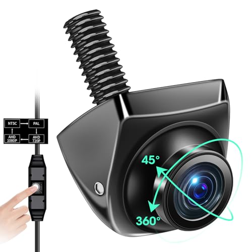 【Hohe Kompatibilität】Rückfahrkamera 360° Drehbar Rückfahrkamera Auto Unterstützt AHD 1080P/720P/NTSC/PAL Modelle Rückfahrkameras für Auto Wohnmobil Super Nachtsicht IP69K Einparkhilfe 170° Weitwinkel