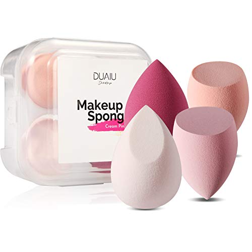 Make up Schwamm Set FILY DUAIU 4 Stück Beauty makeup sponge Blender Foundation Sponges Set Mischschwamm mit 1 Schwammhalter Fall für flüssiges Foundation Puder Sonnenschutz und Creme